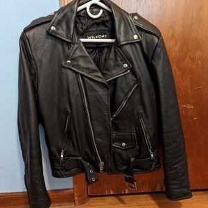Men's  Black Leather Motorcycle Jacket